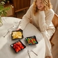 thumbnail image 5 of Square Serving Tray, Thickened Stainless Steel Metal Food Plate and Baking Sheet for Home Kitchen Snacks, Bone Dishes, and Appetizers with Mirror Finish, Gold, 5 of 7
