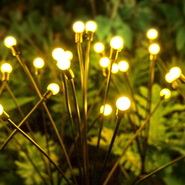 Luces solares de jardín-Nuevas luces de luciérnaga con energía solar de 8 LED mejoradas Luces de luciérnaga solares Luces de jardín vibrantes impermeables al aire libre