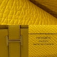 thumbnail image 2 of Pre-Owned HERMES Bearn Soufflet Leather Long Wallet with Epsom Leather, Yellow, 94-10 (Good), 2 of 9