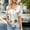 01 Multicolor12, variant on Weiqiqre Spring Tops for Women 2025 Short Sleeve Summer Casual Crew Neck Shirts Floral Solid Blouse Pleated Tunics
