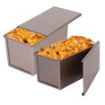 2 Pack NonStick Loaf Bread Pan with Lid, Carbon Steel Baking Pan for