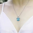 thumbnail image 2 of Maya's Grace Birthstone Paw Print Pendant Necklace, Rhinestone Gemstone, Pendant Necklace for Women - March, 2 of 9