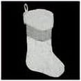 thumbnail image 2 of Northlight 19" White and SIlver Iridescent Sequined Leaf Christmas Stocking with Faux Fur Cuff, 2 of 2