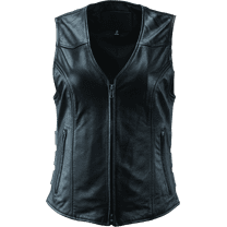 River Road Plains Leather Vest Black Womens - Medium