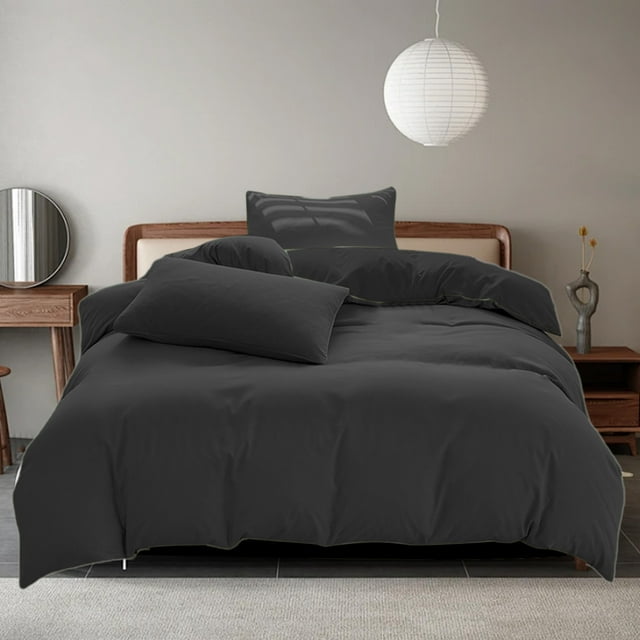 Bedspreads, Coverlets Sets Washed Cotton Sheets All-Season Bedding Set - 4-Piece Washable Solid Color Bed Sheet Duvet Cover And Pillowcases