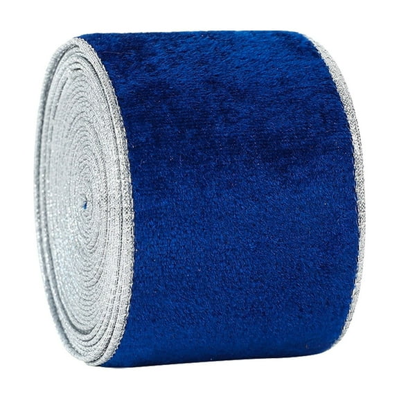 Velvet Wired Ribbon, Christmas Ribbon for Gift Wrapping, Crushed Velvet Wired Ribbon for Christmas Tree Decoration,Big Bow Gifts Wrapping,Crafts Wreaths Supplies, 2.5 Inch Wide, 2.2 Yards Leng