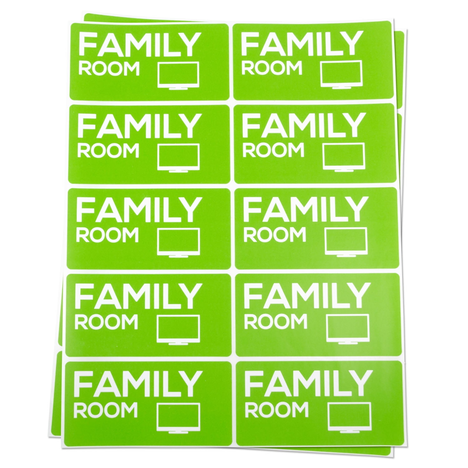 OfficeSmartLabels 4" x 2" Family Room Labels for Moving, Storage or