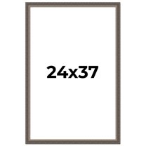 24x37 Frame Silver Real Wood Picture Frame Width 1.25 Inches | Interior Frame Depth 0.5 Inches |