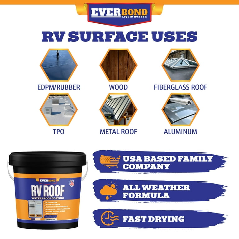 Liquid Rubber RV Roof Coating - Solar Reflective Sealant - Waterproof