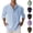 Light Blue, variant on HAJWOH Men's Cotton Linen Henley Shirt Long Sleeve Hippie Tops Casual Beach Blouse Summer Loose Band Collar Basic Tees