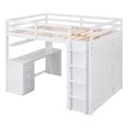 thumbnail image 5 of Full Size Loft Bed with Built-in Desk, Storage Drawers & Wardrobe - Space-Saving Bedroom Furniture with Maximized Storage for Teens & Adults, 5 of 9