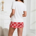 thumbnail image 5 of THDHVS Women's Pajama Sets,Pj Sets for Woman,Women Heart Print Short Sleeve Pajama Set with Top and Shorts for Casual Home Wear and Sleep Comfortable Red L, 5 of 6
