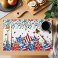 thumbnail image 2 of Independence Day Placemats Set of 4 Eucalyptus Leaves Blue Red Pentagram Place Mats Indoor Wipeable Table Mats Washable Cloth Dining Table Placemats for Kitchen Holiday Party Home Decor 13x19 Inch, 2 of 9