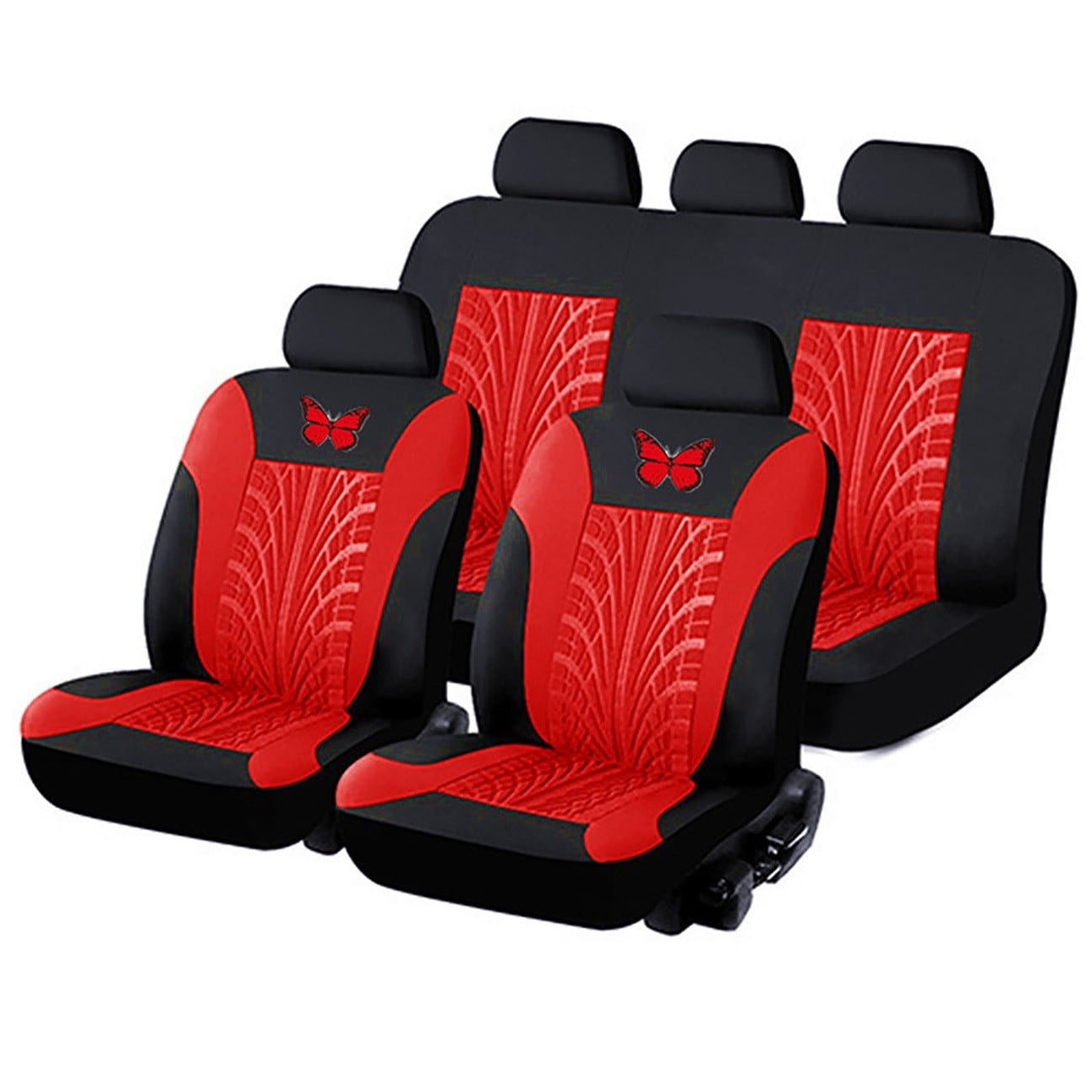NIZELUK Full Set of Universal Car Seat Covers, Embroidered Car Seat Protector, Interior Accessories for Cars, Waterproof & Stylish Seat Covers for Vehicles