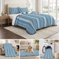 thumbnail image 6 of Quilts Full Size, Sky Blue Stripes Soft Comforter Bedding Set for Bed, Farmhouse Vertical Striped Vintage Lightweight Quilted Bedspread with Pillow Cover(2 Pieces) for All Season, 78x90 Inch, 6 of 9