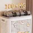 thumbnail image 4 of Portable Garment Hamper with Big Capacity and Ventilation for Freshness Clothes Sturdy PP Portable Design, 4 of 8