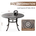 thumbnail image 3 of PATIO-IN 5 Piece Outdoor Patio Dining Set, Cast Aluminum Round Table and Chairs, Bronze, 3 of 7