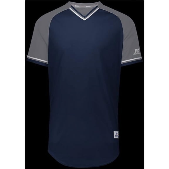 Youth Classic V-Neck Jersey - Navy, Steel & White - Medium