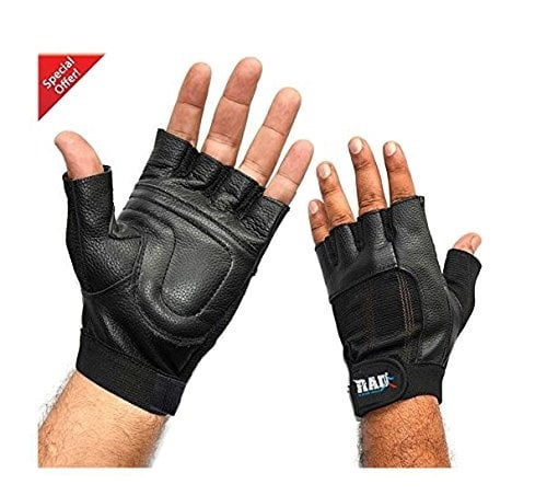 Weight Lifting Gloves Gym Leather Workout Training Fitness Bodybuilding Exercise 