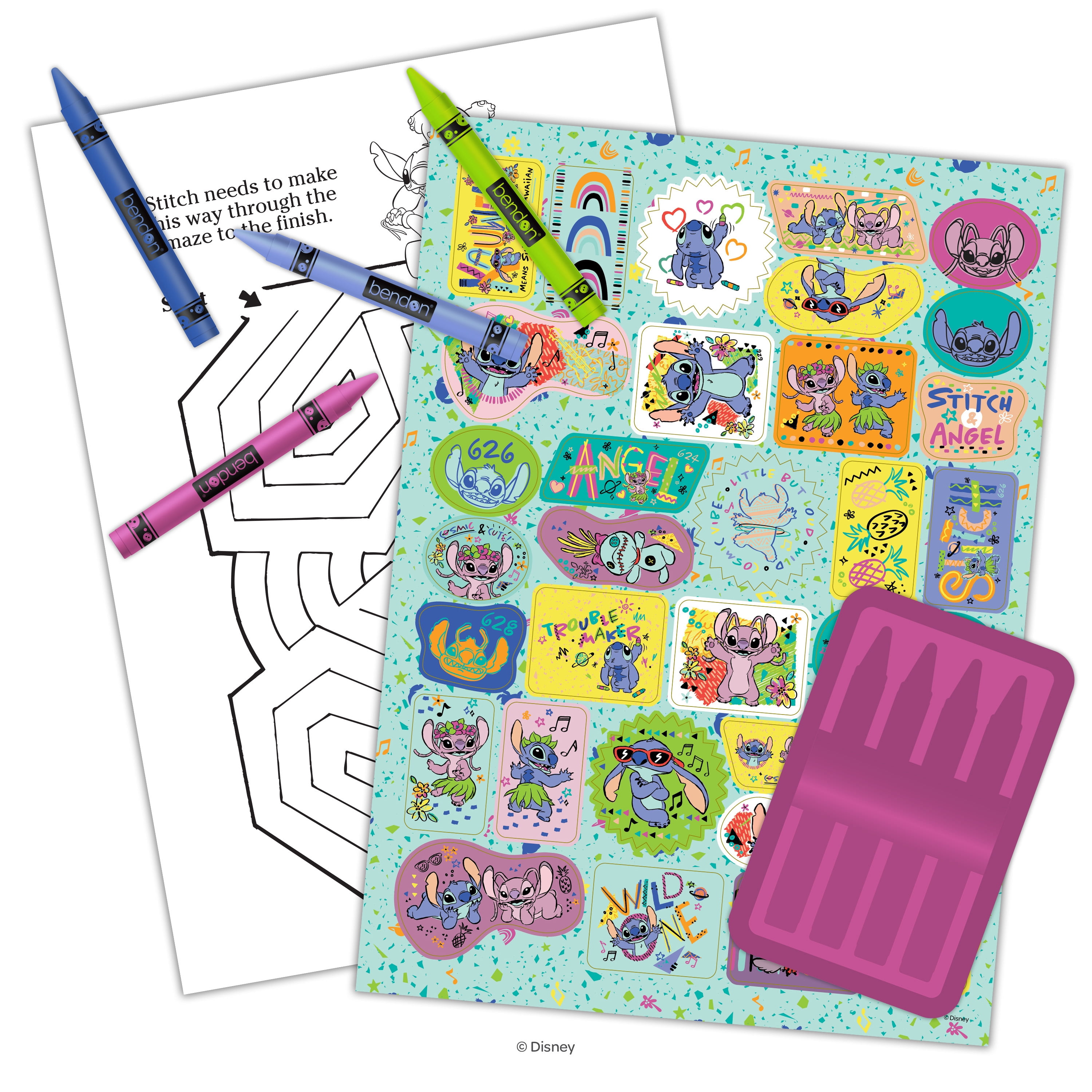 Disney Lilo & Stitch 48-Page Coloring Book with 4 Crayons, Paperback by Bendon