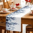 thumbnail image 5 of Blue Eucalyptus Cotton Linen Rectangle Table Runners 13"x48", Weeping Botanical Leaf Watercolor Coffee Table Runner Dresser Scarves Luxury Table Runners for Wedding Party Banquet Dinner Decor, 5 of 8