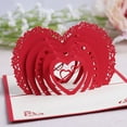 thumbnail image 1 of JJKBVCLO Valentine's Day Pop-up Card Love 3D Paper Carving Heart-shaped Pop-up Card, 1 of 5
