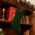 thumbnail image 3 of Christmas Stockings with Initials 18 Inches Large Embroidered , Cable Knit Xmas Stocking for Family Fireplace Christmas Tree Holiday Party Decorations, 3 of 5
