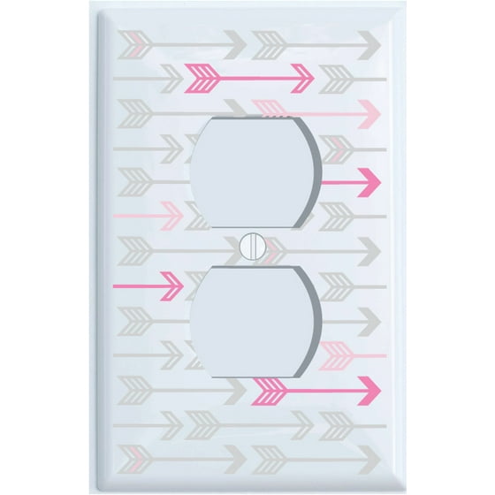 Pink And Grey Arrow Print Switch Plate Covers Arrows Woodland Forest Nursery Wall Decor For Baby Girls Cover