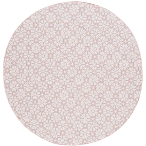 SAFAVIEH Martha Stewart Hampton Diamond Indoor/Outdoor Area Rug, Light Pink/Multi, 6'5" x 6'5" Round