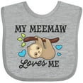 thumbnail image 3 of Inktastic My Meemaw Loves Me with Sloth and Hearts Boys or Girls Baby Bib, 3 of 4