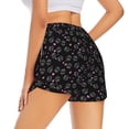 thumbnail image 2 of Uemuo Cool Skull Love Pattern Women's Athletic Shorts High Waisted Running Shorts with Liner Pockets Gym Elastic Workout Shorts-Medium, 2 of 9