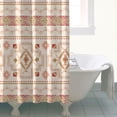 thumbnail image 4 of Colorful Geometric Striped Pattern Shower Curtain 72"x72" ,Bathroom Decorative Shower Curtains Set with 12 Hooks,Modern Waterproof Washable Shower Curtain, 4 of 6
