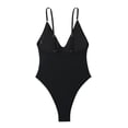 thumbnail image 7 of Yuanlong Womens One Piece Swimsuits Solid Color Backless High Cut Cheeky Mid Coverage Elegant Bathing Suit Swimwear, 7 of 7