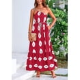 thumbnail image 4 of Vestido PRETTYGARDEN Maxi de un Hombro Vino Rojo con Flores Blanco Talle S, 4 of 8