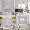 thumbnail image 6 of Purple Striped Kitchen Curtains Sets for Windows 36 Inch Length, Modern Simple Farmhouse Beige Vintage Rod Pocket Window Treatments Tier Curtains and Valances Set for Bedroom/Bathroom, 6 of 8