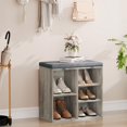 thumbnail image 2 of Ourlova 20 Inches Shoe Bench with Cushion, Shoe Rack Bench, Ten Cubbies Storage Entryway Bench with Adjustable Shelves, 2 of 7