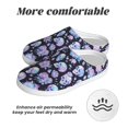 thumbnail image 6 of Lsque Blue Skull Flower Pattern Womens Comfort Cotton on Scuff With Memory Foam and Anti-skid Sole Slipper-42/43, 6 of 7