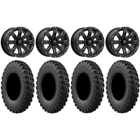MSA Bounty 15 Wheels Black 35 MotoRally Tires Can-Am Maverick X3 / Honda Pioneer 1000 / Talon