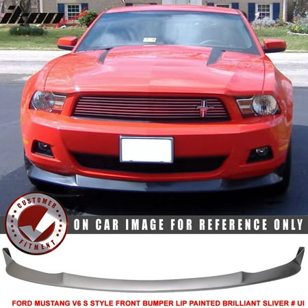 - Fits 10-12 Ford Mustang V6 S Style Front Bumper Lip