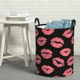 thumbnail image 6 of XMXT Collapsible Laundry Basket, Pink Multi Lips Print Waterproof Laundry Hampers Storage Baskets Dirty Clothes Hamper, 40L, 6 of 8