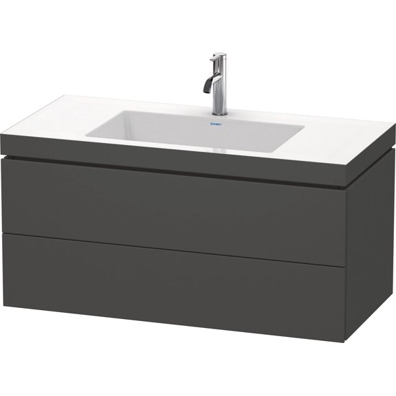 Duravit Lc6928 L-Cube 39" Wall Mounted Single Basin Vanity Set - Graphite Matte