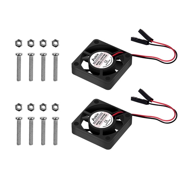 Aokin for Raspberry Pi Cooling Fan DC 5V/3.3V Brushless CPU Cooling Fan with Screws for Raspberry Pi 4 B, Pi 3 B+, Pi 3 B, Pi 2 B, Pi 1 B+, RetroFlag NESPI Case, etc, 2 Pack