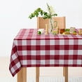 thumbnail image 6 of Coolmee Gray and White Buffalo Checkered Tablecloth Farmhouse Gingham Plaid Yarn Dyed Textured Table Cloth Wrinkle Free Table Covers for Outdoor Picnic, Kitchen and Holiday Dinner, 55 × 102 Inch, 6 of 7