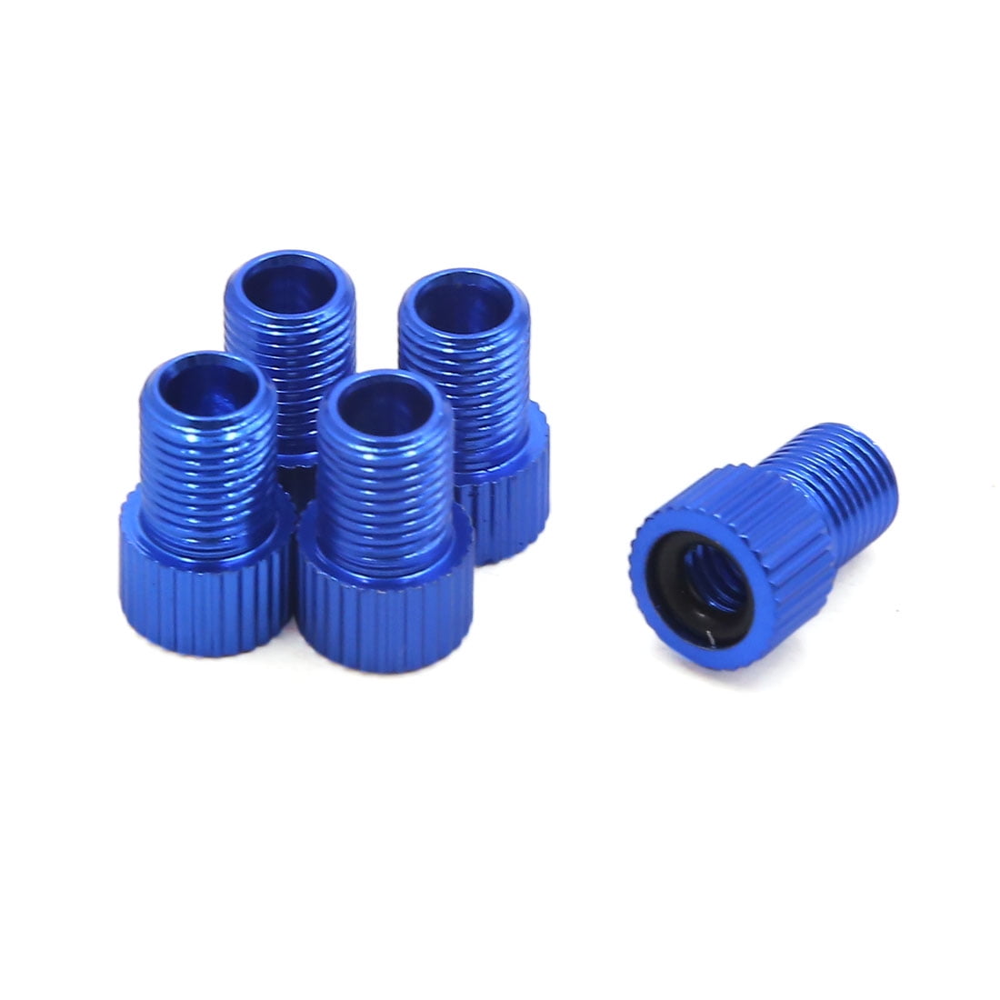 5Pcs Blue Aluminum Alloy Bike Presta to Schrader Tire Valve Converter