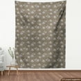 thumbnail image 4 of Floral Upholstery Fabric by the Yard, Classic Retro Abstract Flower Branches Weathered Spotted Leaves Pattern, Decorative Fabric for DIY and Home Accents, Taupe Dusk Olive Green by Ambesonne, 4 of 5