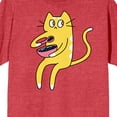 thumbnail image 2 of Derpy Kitty Yellow and White Cat Eating Cereal Men's Red Heather Graphic Tee-3XL, 2 of 4