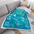 thumbnail image 3 of Hug Blanket Gifts for Loved One - Cosy Sherpa Fleece Blanket, Machine Washable Plush Blankets Gifts, Heartwarming Sentimental, Get Well Soon Gifts for Women (Flannel Fleece, Coral Blue), 3 of 5