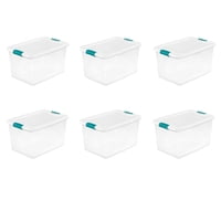 Sterilite 64 Qt. Latching Box White Set of 6