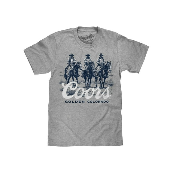 Tee Luv Coors Golden Colorado Faded Ranch Cowboys Beer Logo T-Shirt (Men's) (L)
