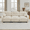 Orange, variant on Eyisean 116" Chenille Modern Modular Sectional Sofa, Comfy 3-Seater Pleated Wrinkle Design Couch with Round Pillow, Oversized Upholstered Deep Seat Sofa with Curved Round Armrests for Living Room